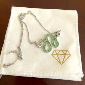Green Tsavorite Garnet Serpent Necklace COA included